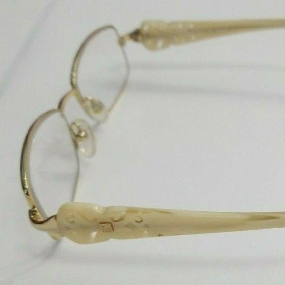 Fendi F897 Full Rim Gold Eyeglasses 51/17 135 Ital - Picture 5 of 9